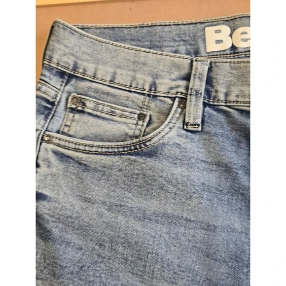 🆕️ NWT - Bench Mens Slim Fit Denim Shorts Blue Acid Wash Stretch Size 32 NWT - Picture 7 of 16